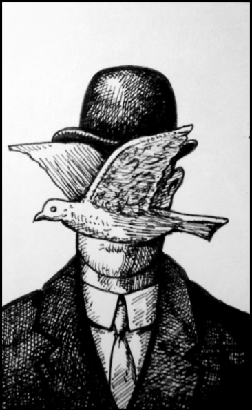 René Magritte (Zeichnung: urian)