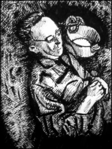 Heinrich Himmlers Leiche (Zeichnung: urian)