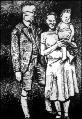 Himmler mit Familie (Zeichnung: urian)